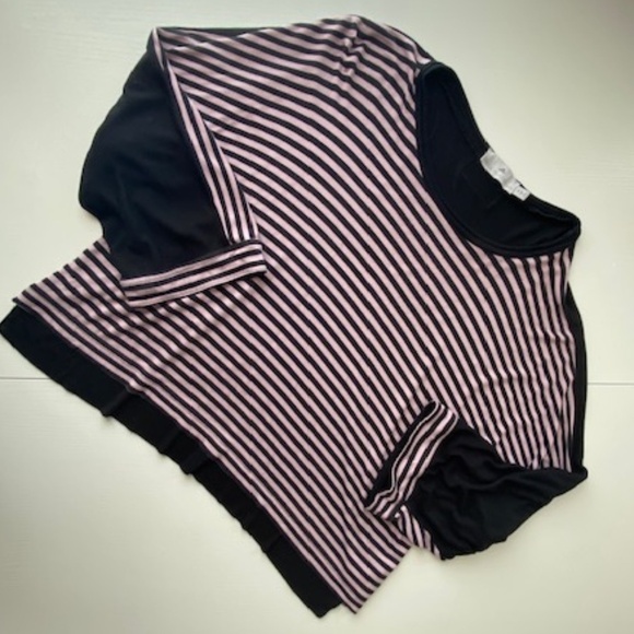 Adidas by Stella McCartney Yoga Striped Tee Top Size Medium - Picture 3 of 10